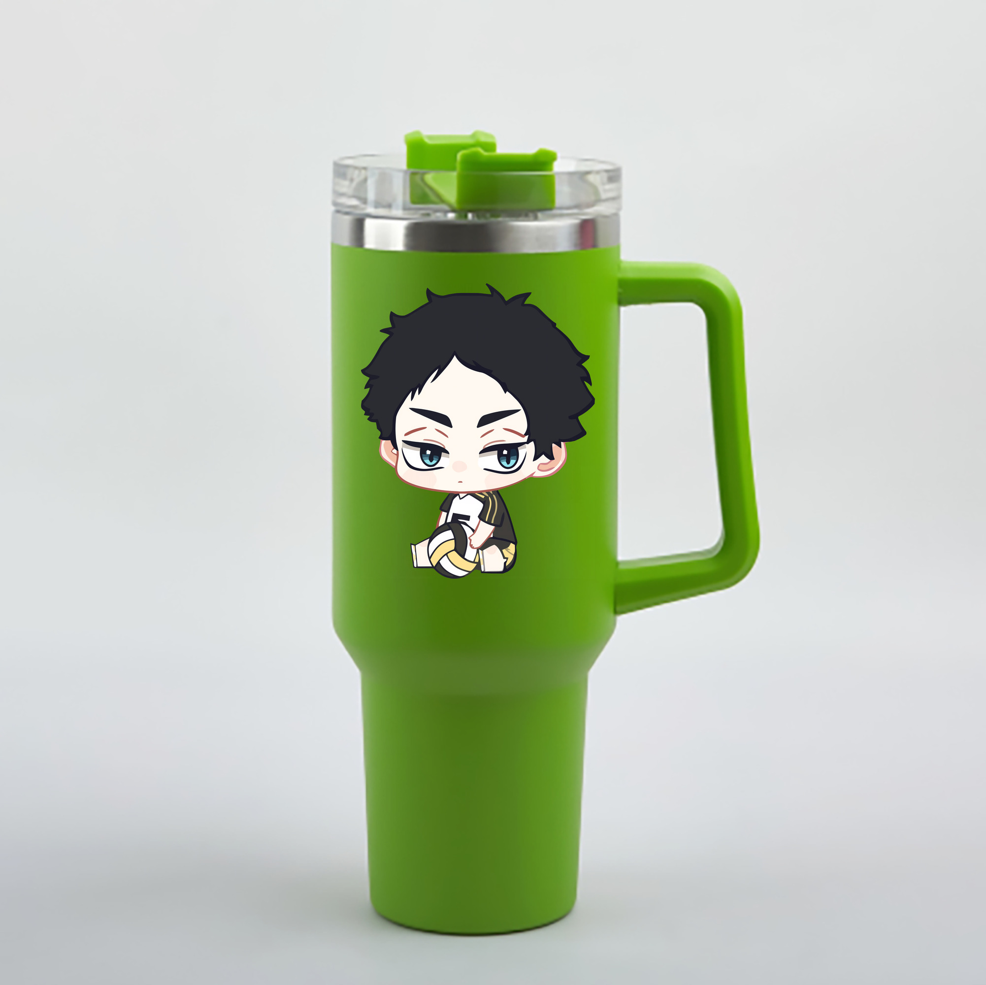 （画像用） ハイキュー!! Haikyu!! 1200mL車用タンブラー - クリスタルステッカー（プラスチックストロー付き）